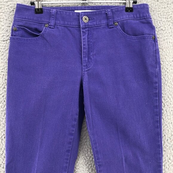 Chicos Jeans Womens 00 US 2 Purple Denim Platinum Ultimate Fit Cropped Stretch* - Picture 2 of 12